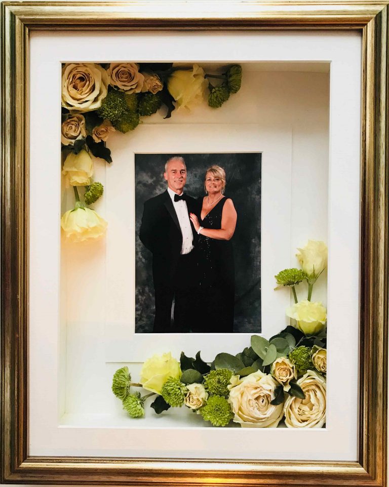 Memory Box Gold frame Wedding Bouquet Preservation
